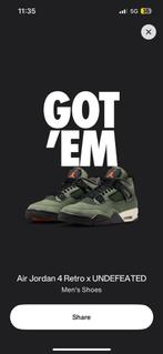 Nike Air Jordan 4 Retro OG SP Undefeated maat 43, Overige kleuren, Nike, Nieuw, Ophalen of Verzenden