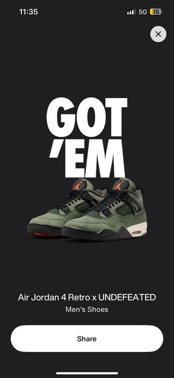 Nike Air Jordan 4 Retro OG SP Undefeated maat 43 beschikbaar voor biedingen