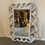Barok Spiegel - houten lijst - wit - 100 x 70 cm-TTM Wonen, TTM Wonen, Meubels – (Perzische) Tapijten en Woonaccessoires, Nieuw
