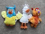 NIEUW 3 HANDPOPPEN de FABELTJESKRANT de uil, ooievaar, bever, Ophalen of Verzenden, Nieuw