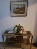 Side table met schilderij - bruin glas, Ophalen