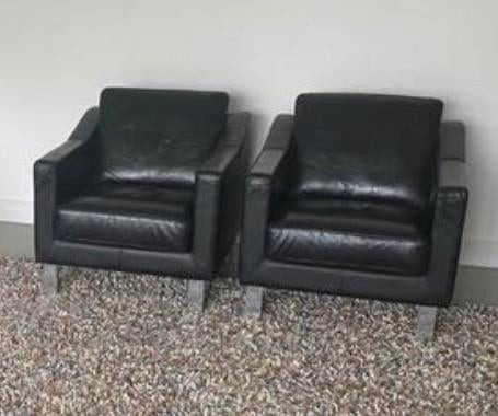 2 Leolux Antonia fauteuils (Wapiti leer) in zeer goede staat, Ophalen of Verzenden, Zo goed als nieuw, 50 tot 75 cm, Leer