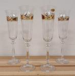 Da Mirs Bohemia kristallen champagne glazen - 4 stuks, Verzamelen, Ophalen of Verzenden, Zo goed als nieuw, Overige typen
