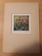 Mooie verfijnde tekening/gravure in een passe-partout van 14, Ophalen of Verzenden