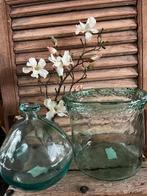 Prachtige vazenset gerecycled glas, Ophalen of Verzenden, Overige kleuren, Glas, Minder dan 50 cm