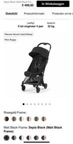 Cybex coya reisbuggy met transporttas en bekerhouder, Kinderen en Baby's, Buggy's, Ophalen of Verzenden