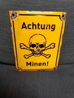 Emaille bord Achtung Minen, Ophalen of Verzenden, Landmacht, Duitsland, Overige typen