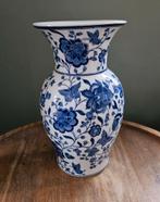 Prachtige bloemenvaas - 30 cm hoog, Ophalen, Blauw, Aardewerk of Porselein, Zo goed als nieuw
