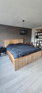 Steigerhouten 2-persoons bed 180x210, Huis en Inrichting, Slaapkamer | Bedden, Gebruikt, Bruin, 210 cm, Steigerhout