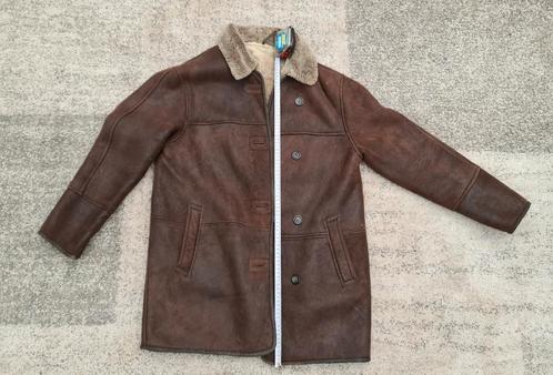 Echte leren lammycoat leren jas pilotenjas, Kleding | Heren, Jassen | Winter, Gedragen, Bruin, Ophalen of Verzenden