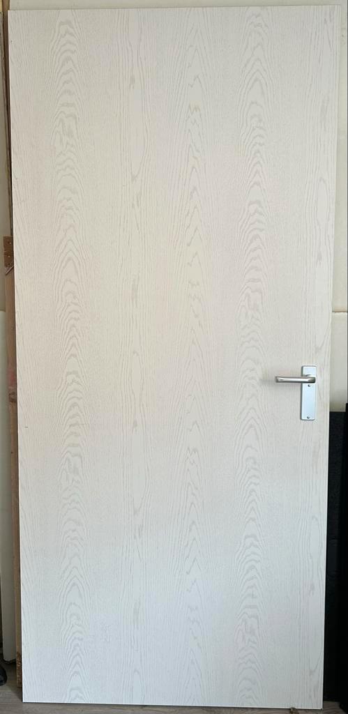 7 Witte Opdekdeuren met deurbeslag, Doe-het-zelf en Verbouw, Deuren en Horren, Gebruikt, Binnendeur, 200 tot 215 cm, 80 tot 100 cm