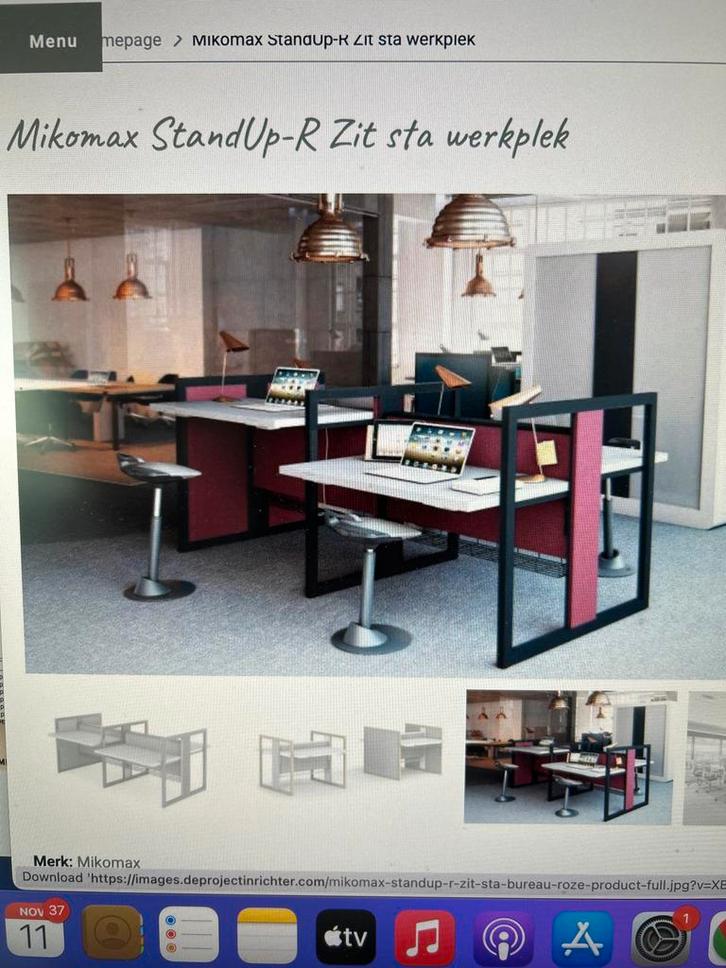 2x Duo Zit-Sta Bureau Mikomax Standup-R in hele goede staat, Huis en Inrichting, Bureaus, Zo goed als nieuw, Bureau, Ophalen of Verzenden