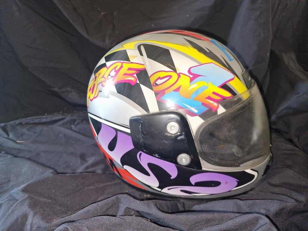 Vintage Force One Helm, Fietsen en Brommers, Brommerhelmen, Ophalen of Verzenden, Gebruikt, Medium, Force One