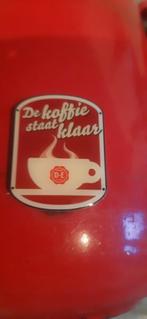 Emaille brocante Rode koffie pot merk DE, Ophalen of Verzenden
