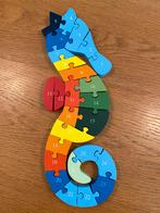 Houten puzzel zeepaardje cijfers, Ophalen of Verzenden, 10 tot 50 stukjes, Zo goed als nieuw