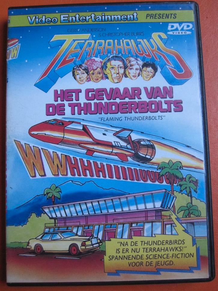 Terrahawks Het gevaar van de Thunderbolts (1983), Cd's en Dvd's, Dvd's | Tekenfilms en Animatie, Zo goed als nieuw, Amerikaans