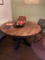 Ronde tafel van mangohout 130cm, Huis en Inrichting, Tafels | Eettafels, Ophalen, Rond, Zo goed als nieuw, Vijf personen of meer