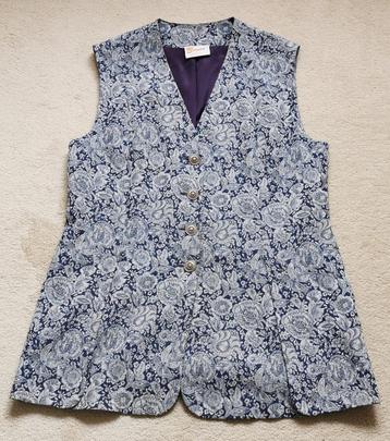 Barucci gilet / mouwloos jasje blauw wit - maat 40 beschikbaar voor biedingen