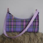 Lila paars geruite tas nooit gebruikt handtas schoudertas, Verzenden, Zo goed als nieuw, Paars, Handtas