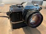 Canon AE1 met winder + 50mm, Ophalen of Verzenden, Gebruikt, Spiegelreflex, Canon