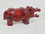 Vintage Rode Houten Hippo Nijlpaard ’70 sculptuur Exotisch, Antiek en Kunst, Kunst | Beelden en Houtsnijwerken, Ophalen of Verzenden
