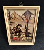 Vintage Hummel Wanddecoratie - schilderij met glas, Verzenden