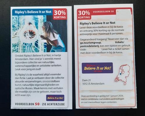 Ripley's Believe It or Not 30% korting., Tickets en Kaartjes, Kortingen en Cadeaubonnen
