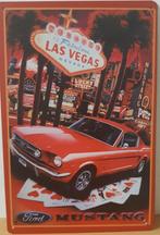 Ford Mustang Las Vegas reclamebord van metaal wandbord, Nieuw, Auto's, Ophalen of Verzenden