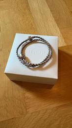 Pandora gevlochten leren armband met bedel, Ophalen, Leer, Zo goed als nieuw, Met bedels of kralen