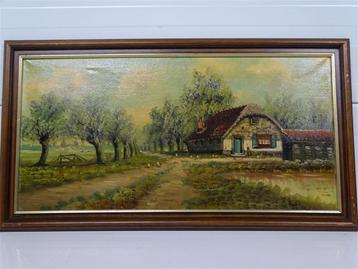 A5056 Shilderij met landschap en met een huis beschikbaar voor biedingen
