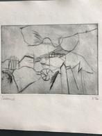 Jef Diederen, ets, doorzichtig landschap, Antiek en Kunst, Ophalen of Verzenden