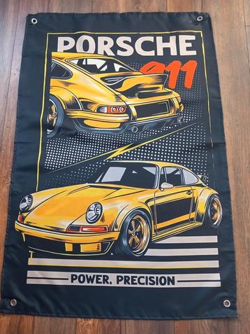 PRACHTIGE PORSCHE BANNER 60X90 MET BEVESTIGGINGS OGEN beschikbaar voor biedingen