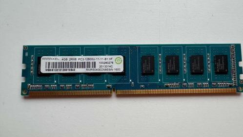 Ram geheugen Ramaxel 4GB Memory DDR3 PC3-12800U, Computers en Software, RAM geheugen, Desktop, 4 GB, DDR3, Ophalen of Verzenden
