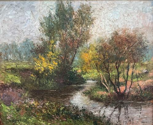Waltère Neuhof (1904-1982) - Landschap met stromende beek, Antiek en Kunst, Kunst | Schilderijen | Klassiek, Ophalen of Verzenden