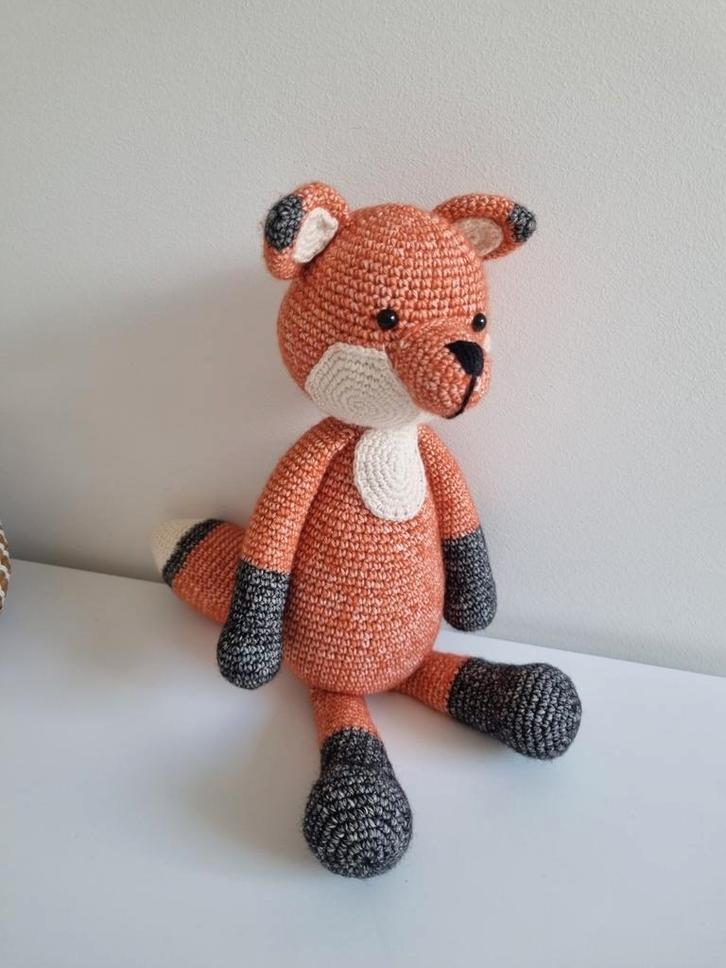 Gehaakte knuffel Lowieke de Vos | Stoere Knuffel., Kinderen en Baby's, Speelgoed | Knuffels en Pluche, Nieuw, Overige typen, Ophalen of Verzenden
