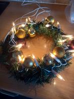 Kerstkrans met verlichting en ballen, Ophalen of Verzenden, Zo goed als nieuw