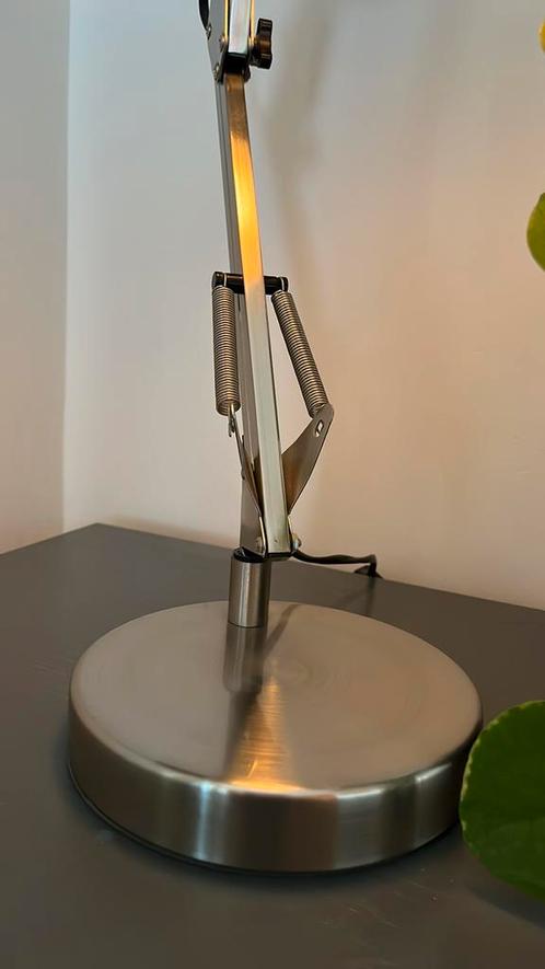 Chrome bureaulamp, instelbaar, Huis en Inrichting, Lampen | Tafellampen, Zo goed als nieuw, 50 tot 75 cm, Ophalen of Verzenden