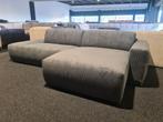 Nieuwe trendy hoekbank loungebank grijs ribstof, Ophalen of Verzenden, Nieuw, 150 cm of meer, Vierpersoons of meer