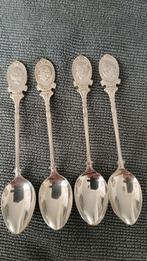 Verzilverde Theelepels Koningshuis - Set van 4, Ophalen of Verzenden, Zilver