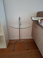 Rond glazen bijzettafeltje, Huis en Inrichting, Minder dan 55 cm, Gebruikt, Rond, Glas