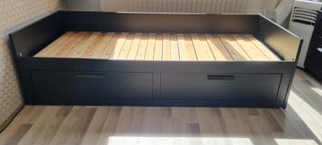 Zwarte Brimnes uitschuifbed 80x200 (160x200 uitgeschoven) beschikbaar voor biedingen