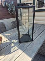 Windlichten 2 stuks zwart, Huis en Inrichting, Woonaccessoires | Zuilen en Pilaren, Ophalen of Verzenden, Zo goed als nieuw