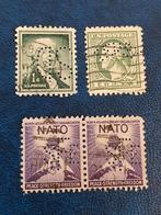 4 USA Perfin Postzegels, Ophalen of Verzenden, Noord-Amerika