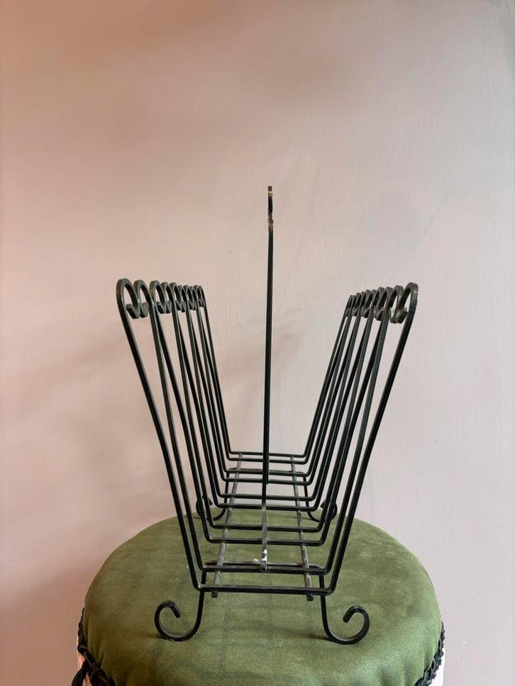 Vintage Metalen Tijdschriftenrek / Lectuurbak, Huis en Inrichting, Woonaccessoires | Krantenbakken en Lectuurbakken, Gebruikt