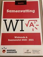 Examenoverzicht samenvatting Wiskunde A Havo, Boeken, Schoolboeken, Nieuw, HAVO, Ophalen of Verzenden, Wiskunde A