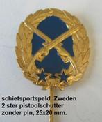 schietsport, speldje 2 ster pistool schutter uit Zweden, Ophalen of Verzenden, Nieuw, Overige onderwerpen