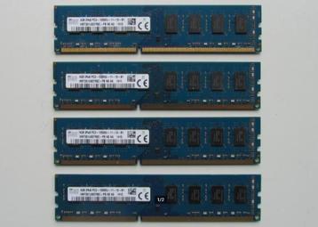 16GB Kits (4x 4GB) SK Hynix PC3-12800 u (1600MHz) DDR3 Geheu