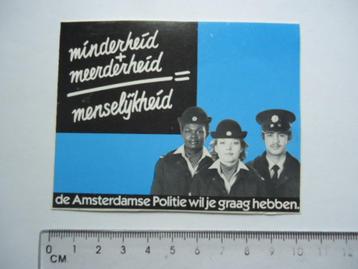 sticker oud POLITIE AMSTERDAM Amsterdamse retro vintage  beschikbaar voor biedingen