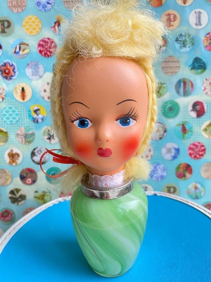 Vintage poppen kopje, poppen hoofd, jaren 60 Sixties, Verzamelen, Poppen, Gebruikt, Pop, Ophalen of Verzenden