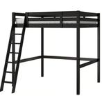 Ikea Hoogslaper STORÅ zwart 140x200cm, Huis en Inrichting, Slaapkamer | Stapelbedden en Hoogslapers, Ophalen, Gebruikt, Hoogslaper